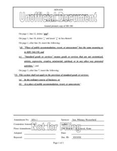 SENATE KENTUCKY GENERAL ASSEMBLY AMENDMENT FORM 2016 REGULAR SESSION Amend printed copy of SB 180  On page 1, line 12, delete 