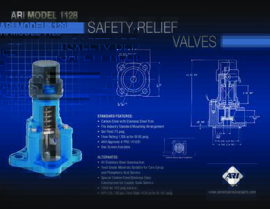 ARI MODELSAFETY RELIEF VALVES  STANDARD FEATURES:
