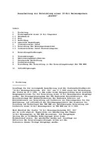 Ausarbeitung zur Entwicklung eines 16-Bit Heimcomputers „KCS900“ Inhalt 1. 2.
