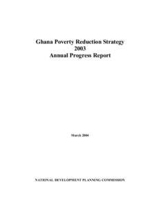 Ghana: Poverty Reduction Strategy Paper Annual Progress Report (IMF Country Report No)