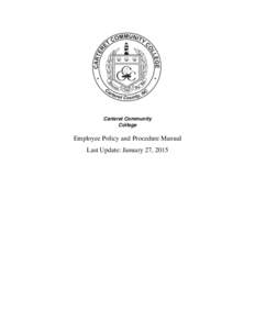 Carteret Community College Employee Policy and Procedure Manual Last Update: January 27, 2015