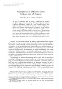 American Economic Review 2014, 104(3): 753–792 http://dx.doi.orgaerFiscal Stimulus in a Monetary Union: Evidence from US Regions† By Emi Nakamura and Jón Steinsson*