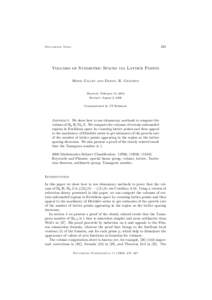 425  Documenta Math. Volumes of Symmetric Spaces via Lattice Points Henri Gillet and Daniel R. Grayson