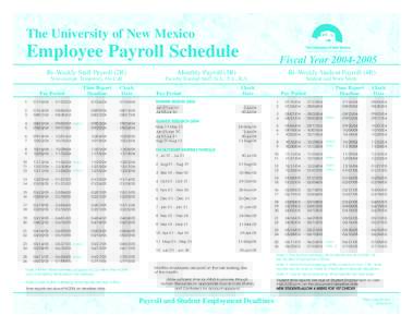 UNM Employee Payroll Schedule.qxd