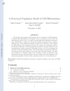 A Structured Population Model of Cell Differentiation Marie Doumic ∗‡  Anna Marciniak-Czochra†
