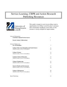 Service Learning Publishing Resources