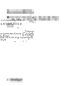 Accessibility Programming Guide for iOS Contents