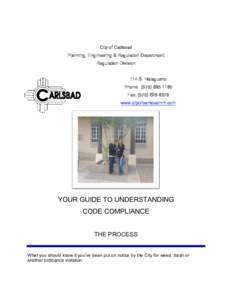 City of Carlsbad Planning, Engineering & Regulation Department Regulation Division 114 S. Halagueno Phone: (Fax: (