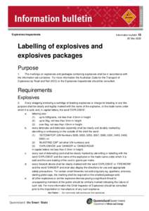 Explosives Information Bulletin 15