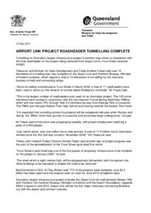 Microsoft Word - 110512_Airport Link roadheader tunnelling complete_Govt  media release APPROVED