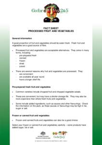 Go for 2 and 5 fact sheet – Processed fruit and vegetables_posted on 3 May 2005
