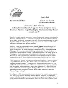 June 1, 2008 For Immediate Release Contact: Jack Marshall