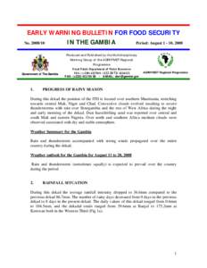 EARLY WARNING BULLETIN FOR FOOD SECURITY No[removed]IN THE GAMBIA  Period: August[removed], 2008