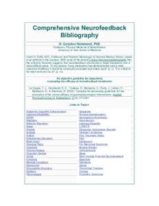Comprehensive Neurofeedback Bibliography