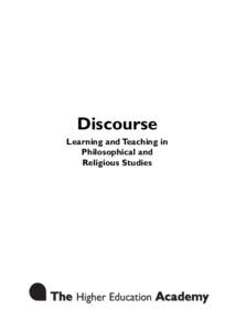 Discourse Learning and Teaching in Philosophical and Religious Studies  Discourse: