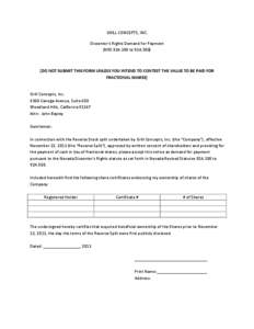 GRILL CONCEPTS, INC. Dissenter’s Rights Demand for Payment (NRS 92A.300 to 92ADO NOT SUBMIT THIS FORM UNLESS YOU INTEND TO CONTEST THE VALUE TO BE PAID FOR FRACTIONAL SHARES]