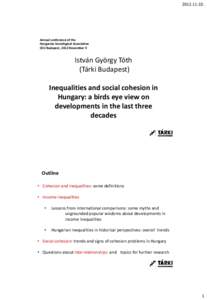 Income inequalities and social cohesion in Hungary: a birds’ eye perspective on the last three decades