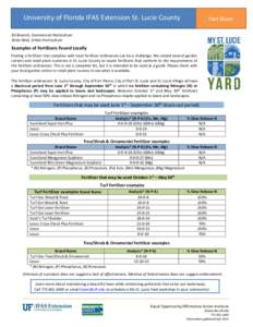 University of Florida IFAS Extension St. Lucie County  Fact Sheet Ed Skvarch, Commercial Horticulture Anita Neal, Urban Horticulture