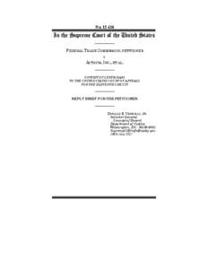 Reply Brief for the Petitioner: Federal Trade Commission v. Actavis, Inc.