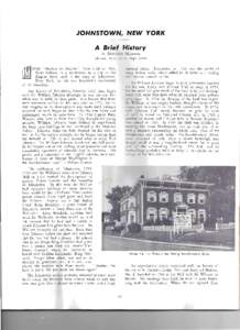 JOHNSTOWN, NEW YORK   A Brief History