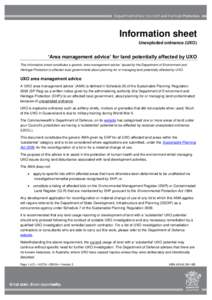Area management advice for land potentially affected by UXO