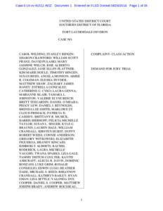 Case 0:16-cvWJZ Document 1 Entered on FLSD DocketPage 1 of 35  UNITED STATES DISTRICT COURT SOUTHERN DISTRICT OF FLORIDA FORT LAUDERDALE DIVISION CASE NO.
