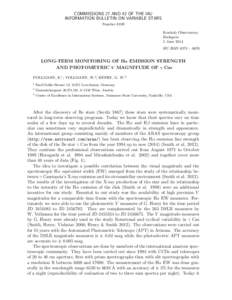 COMMISSIONS 27 AND 42 OF THE IAU INFORMATION BULLETIN ON VARIABLE STARS Number 6109 Konkoly Observatory Budapest 5 June 2014