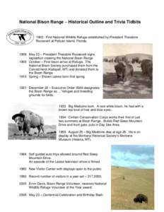 National Bison Range ~ Historical Outline and Trivia Tidbits