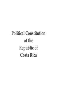 Political Constitution of the Republic of Costa Rica  