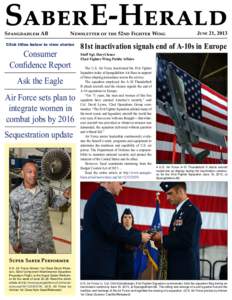 Saber E-Herald Spangdahlem AB Newsletter of the 52nd Fighter Wing  Click titles below to view stories