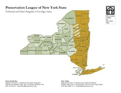 Preservation League of New York State Technical and Grant Programs • Coverage Areas      Tania Werbizky