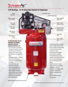 Schrader - Air solutions since 1845  ™ 5 HP Two Stage, 175 PSI Heavy Duty Industrial Air Compressor Finned