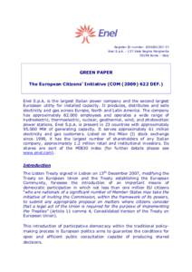 Microsoft Word[removed]Enel position paper on the European Citizens' Initiative _EC_.docx
