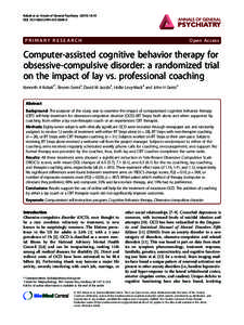 Computer-assisted cognitive behavior therapy for obsessive-compulsive disorder: a randomized trial on the impact of lay vs. professional coaching
