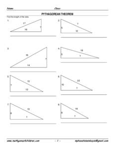 PYTHAGOREAN THEOREM Find the length of the side.