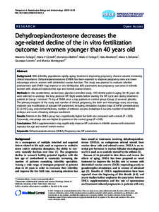 Dehydroepiandrosterone decreases the age-related decline of the in vitro fertilization outcome in women younger than 40 years old