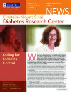 Diabetes / Albert Einstein College of Medicine / Diabetes management / Diabetes mellitus / Prediabetes / Insulin / Anti-diabetic medication / Joslin Diabetes Center / Glycated hemoglobin