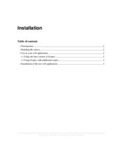 Installation Table of contents 1 Prerequisites....................................................................................................................... 2