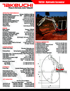 ®  TB250 - Hydraulic Excavator Those in the know, know Takeuchi