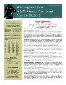 Washington Chess Federation  Washington Open A NW Grand Prix Event May 28-30, 2016