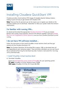 Installing Cloudera QuickStart VM