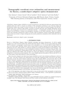 Tomographic wavefront error estimation and measurement for Raven, a multi-object adaptive optics demonstrator[removed]]