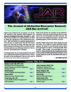 First Quarter[removed]The Journal of Abduction-Encounter Research