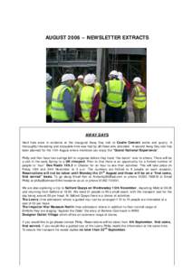 AUGUST 2006 – NEWSLETTER EXTRACTS  Registered Charity No[removed]AWAY DAYS