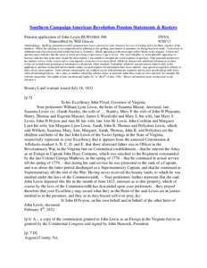 Southern Campaign American Revolution Pension Statements & Rosters Pension application of John Lewis BLWt1864-300 Transcribed by Will Graves f56VA[removed]