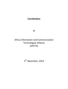 Constitution  of Africa Information and Communication Technologies Alliance