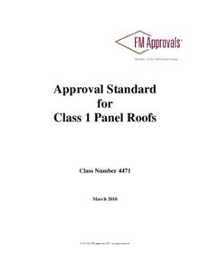 Approval Standard for Class 1 Panel Roofs Class Number 4471