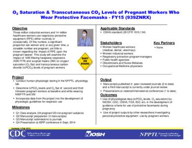 O2Saturation & Transcutaneous CO2Levels of Pregnant Workers Who Wear Protective Facemasks -FY15 (939ZNRX)