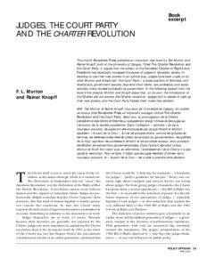 JUDGES, THE COURT PARTY AND THE CHARTER REVOLUTION