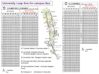 University Loop-line On-campus Bus  CLOCKWISE WEEKDAYS  COUNTERCLOCKWISE